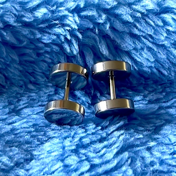 Jewelry - 🌟Host Pick🌟 Silver unisex barbell earrings for sale